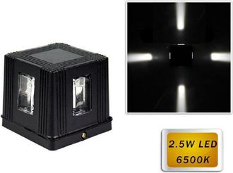 Trade Shop Trade Shop Traesio - Trade Shop - Led Applique 2.5 W Lampada Externa Cubo A Parete Luce Modern Giardino Nero Es32