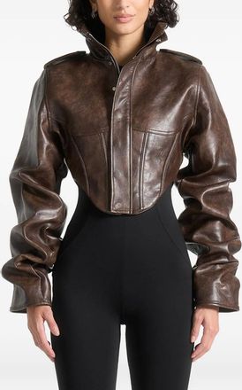 Mani&egrave;re De Voir Giacca Solange con struttura a corsetto - Marrone