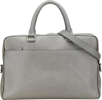 Louis Vuitton Pre-owned Handbags, female, Gray, Size: ONE SIZE Pre-owned Leather Business Bag