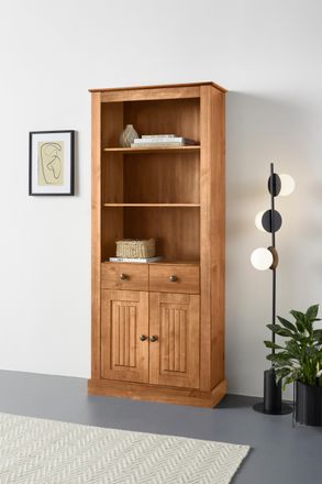 HOME AFFAIRE Bücherregal »Liotta« mit 3 verstellbare Einlegeböden, 1 Schubkasten, massives Kiefernholz