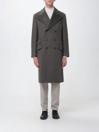 Brunello Cucinelli Cappotto doppiopetto in lana Merino al ginocchio