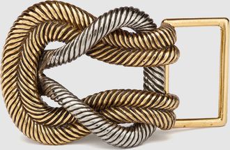 CLARIS VIROT Boucle de Ceinture Noeud Or et Argent