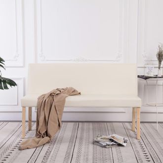 vidaXL Banco De Cuero Sint&eacute;tico 139,5 Cm Color Crema Vidaxl