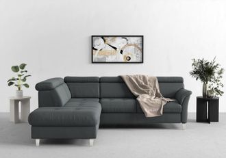 Sit&more Ecksofa »Marano L-Form« inklusive Kopfteilverstellung, wahlweise mit Bettfunktion, Bettkasten