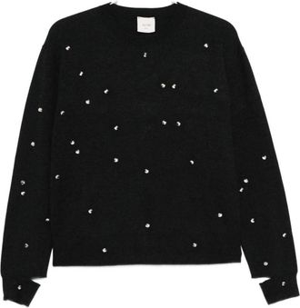 Alysi Grijze Gebreide Trui in Maglia - Dames - Sweatshirts - Grijs - L - Hoodies & sweatvesten