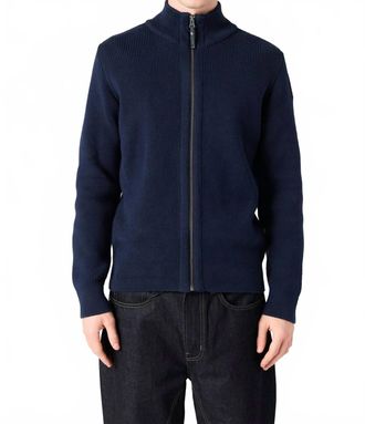 Parajumpers Manny Full Zip Cardigan In Blue Navy