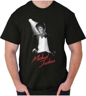 Brisco Brands Michael Jackson King of Pop Spotlight Graphic T Shirt Men or Women, Black, XL