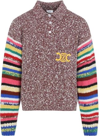 Celine Round-neck Knitwear, male, Multicolor, Size: M Triomphe Polo