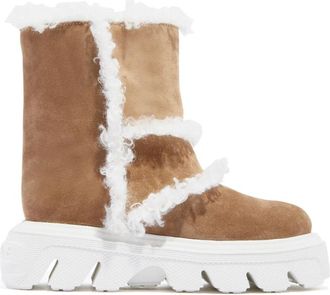 Casadei Winter Enkellaarsjes - Dames - Winterlaarzen - Bruin - 39 EU - Su&egrave;de - Schoenen