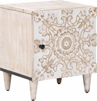 vidaXL Armario De Noche 40 X 33,5 X 46 Cm Madera De Mango Maciza Vidaxl