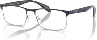 Emporio Armani 0ea1149 Rectangular Metal Frame Sunglasses with Two-Tone Temples