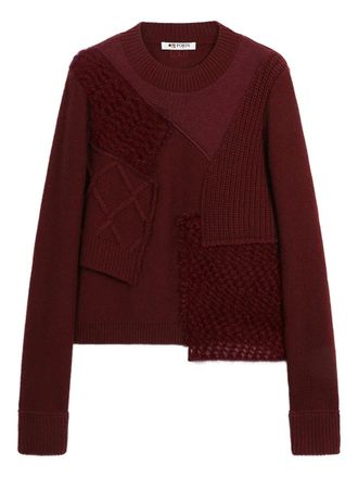Ports 1961 Maglione in lana con design patchwork - Rosso