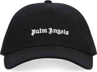 Palm Angels Hats & Caps, male, Black, ONE SIZE, Logo Baseball Cap in Cotton and Polyester
