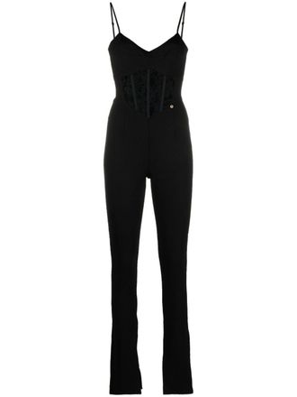 Nissa boned-bodice slim-cut jumpsuit - Black