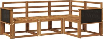 vidaXL Conjunto De Sof&aacute;s De Exterior 4 Uds. Natural Vidaxl