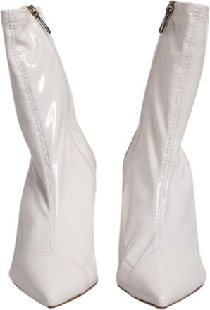 Elisabetta Franchi White Stiletto Heels Mid Calf Boots Womens Shoes (Pre-Owned)