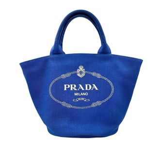 Prada Blue Canapa Pouch Shoulder Bag Tote Bag (Pre-Owned)