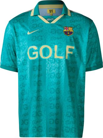 Nike FC Barcelona x GOLF WANG Nike Mens Dri-FIT Short-Sleeve Soccer Top in Green | JU6804-336