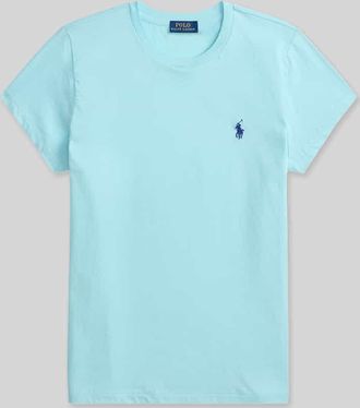 Polo Ralph Lauren T-Shirt mit Label-Stitching in Eisblau, Gr&ouml;&szlig;e XL