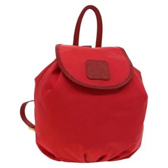 Loewe Pre-owned Nylon backpacks - Dames - Pre-owned - Rood - Maat: ONE Size Nylon