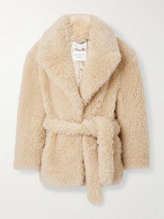 Stella McCartney Cappotto In Pile Di Misto Lana - Crema