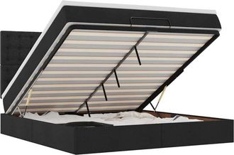 vidaXL Vidaxl - Estructura De Cama Otomana Con Colch&oacute;n Tela Negra 160x200 Cm