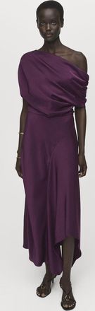 Mango Abito satinato asimmetrico viola - Donna - S - MANGO