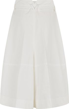 Bottega Veneta Womens Culotte Pants White Cotton Wide-Leg Trousers