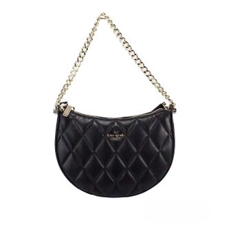 Kate Spade New York Kate Spade Carey Small Black Quilted Leather Zip Top Crossbody Womens Bag
