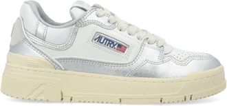 Autry Witte Sneakers met Zilver-Tone Design - Dames - Sneakers - Wit - 36 EU - Schoenen