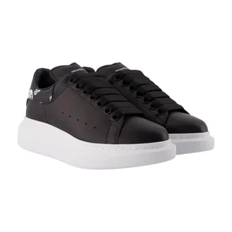 Alexander McQueen Oversized Black Leather Sneaker - Black