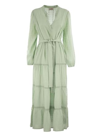 MC2 Saint Barth Leyde long-sleeve maxi dress - women - Cotton - S - Green
