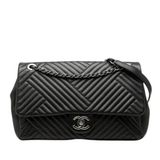 Chanel Pre-owned Classic Flap Schoudertas - Dames - Pre-owned - Zwart - Maat: ONE Size Leer