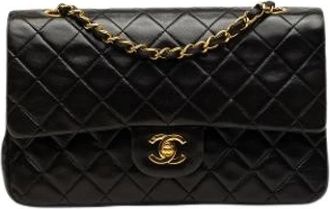 Chanel Pre-owned Vintage Double Flap Schoudertas - Dames - Vintage Schoudertas - Zwart - ONE Size - Leer - Vintage