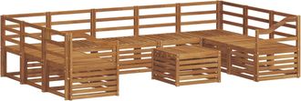 vidaXL Conjunto De Sof&aacute;s De Exterior 10 Uds. Natural Vidaxl