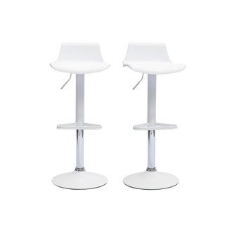 Miliboo Miliboo - Set De 2 Taburetes De Cocina De Dise&ntilde;o Blancos Ajustables 360&ordm; Kronos