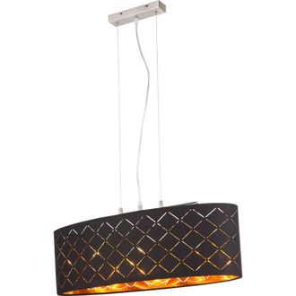 Netlighting Clarke Bar Pendant Ceiling Light Nickel Matt 3x E27 in Black