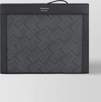 Ferragamo gancini texture clutch bag