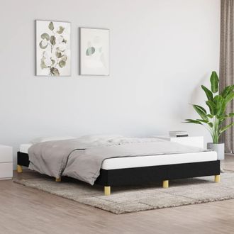 vidaXL Cama Sin Colch&oacute;n Tela Negro 140x200 Cm Vidaxl