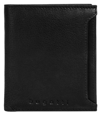 Bugatti Geldb&ouml;rse BUGATTI CLIFF, Herren, schwarz, Leder, leicht gl&auml;nzend, unifarben, Kleinlederwaren Geldb&ouml;rse, echt Leder