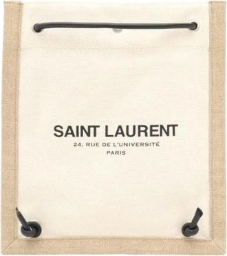 Saint Laurent Pre-owned Borsa a Spalla 2way in Tela - - Pre-owned - Donna - Beige - ONE SIZE