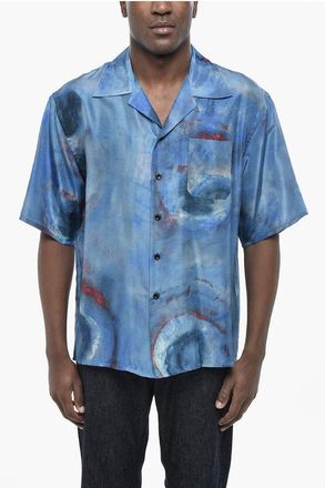 Marni Camicia Bowling in Seta Stampata con Taschino taglia 42