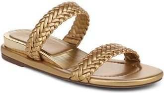 Franco Sarto Maggie Two-Strap Wedge Sandal in Gold at Nordstrom, Size 9.5