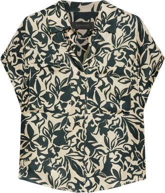 Elena Miro Gedrukte Ecovero Viscose Shirt - Dames - Overhemden - Veelkleurig - 4XL - Overhemden