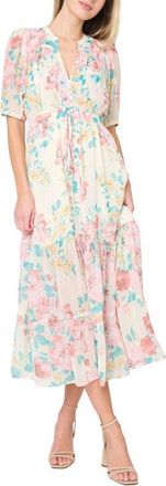 Gibsonlook Kira Drawstring Maxi Dress in Sunday Bouquet Floral at Nordstrom, Size Xx-Small