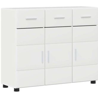 vidaXL Sideboard High Gloss White 88.5 x 30.5 x 73 cm Engineered Wood vidaXL