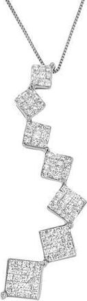 House of Brilliance 10K White Gold 1 cttw Diamond Snake Curved Pendant Necklace at Nordstrom