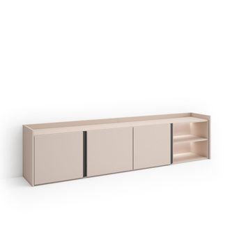 Skraut Home Skraut Home - Mueble Tv, Televisi&oacute;n, Muebles De Sal&oacute;n, Almacenaje, 207x35x50cm, Para Tv Hasta 80, Led, Estilo Moderno, Beige