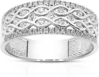 Vir Jewels 1/2 cttw Lab Grown Diamond Ring in Sterling Silver For Women