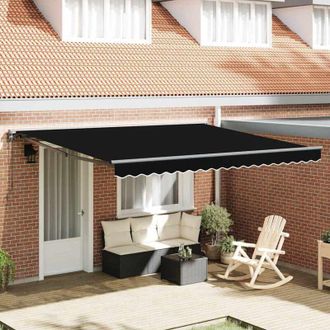 vidaXL Toldo Retr&aacute;ctil Manual Negro 400x300 Cm Tela Vidaxl